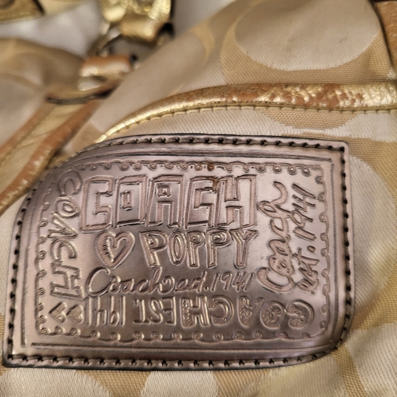 COACH poppy tote bag gold brown - Picture 3 of 13